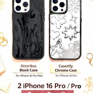 iPhone 16 pro max & 16 pro designer case bundle (otter box & casetify)